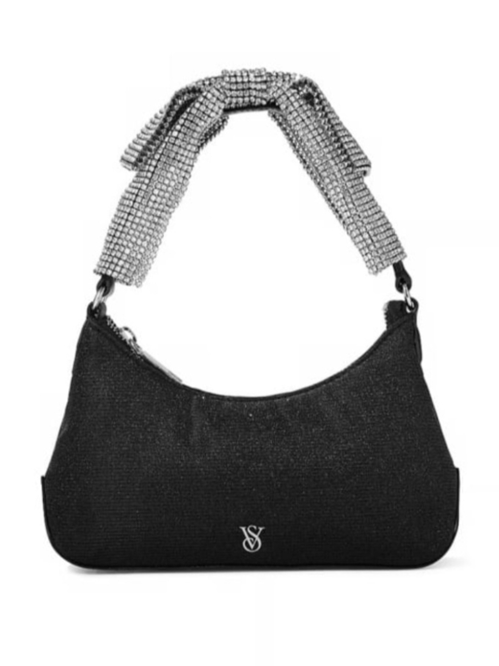 Victoria's Secret Black Rhinestone-Handle Shoulder Bag